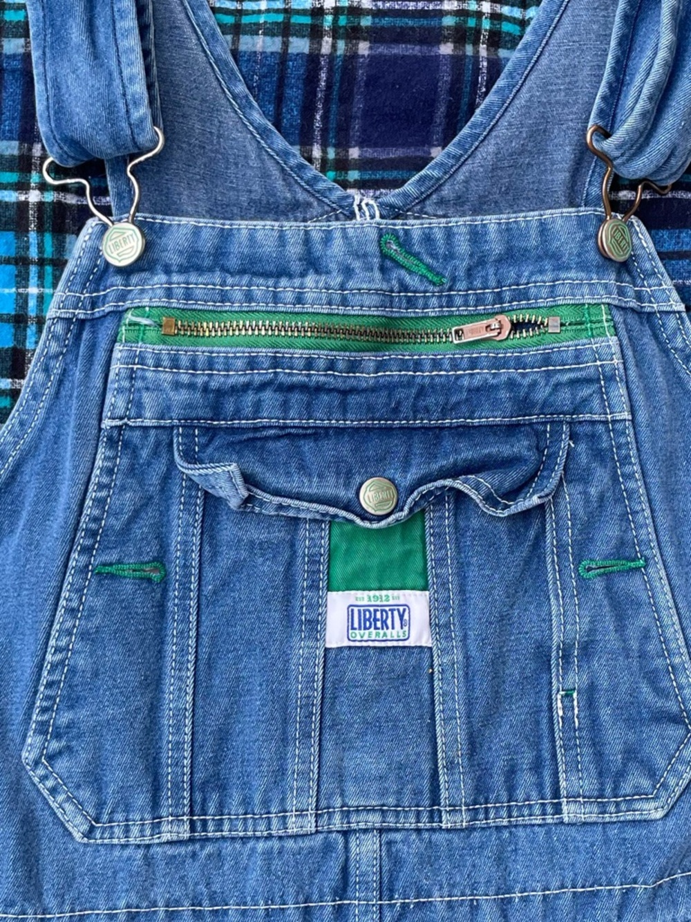 Liberty | Medium Wash Straight Leg Retro Denim Bib Overalls - Picture 6 of 12